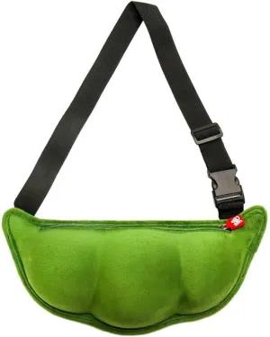 1Pcs Cute Pea Shaped Funny Pack Plush Chest Purse with Cartoon Design Convenient Crossbody Bag
