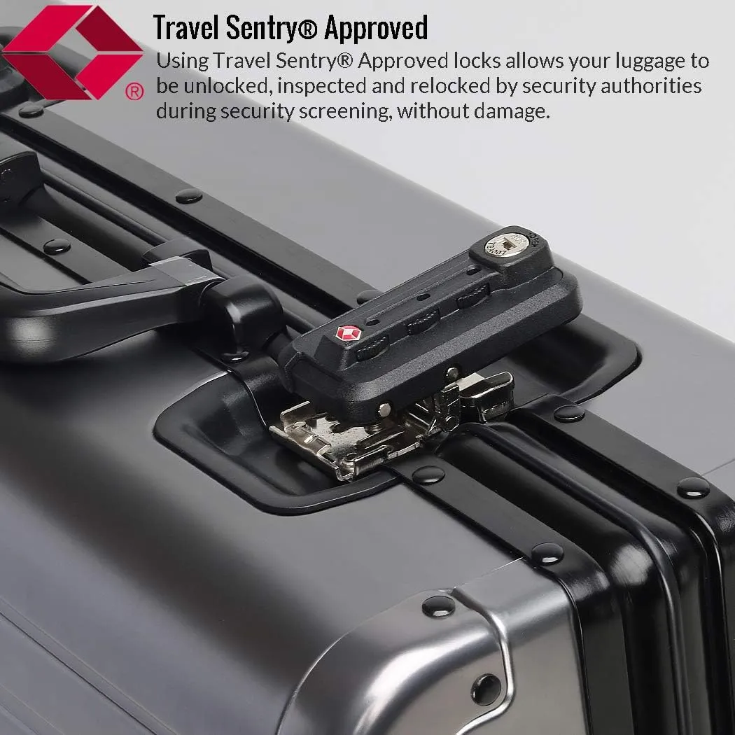 20-inch Aluminum Carry-On Suitcase: Gunmetal Gray - Full Metal Shell - Crush-Resistant & Burst-Proof, TSA Lock & Spinner Wheels for Business Travel - Men Women