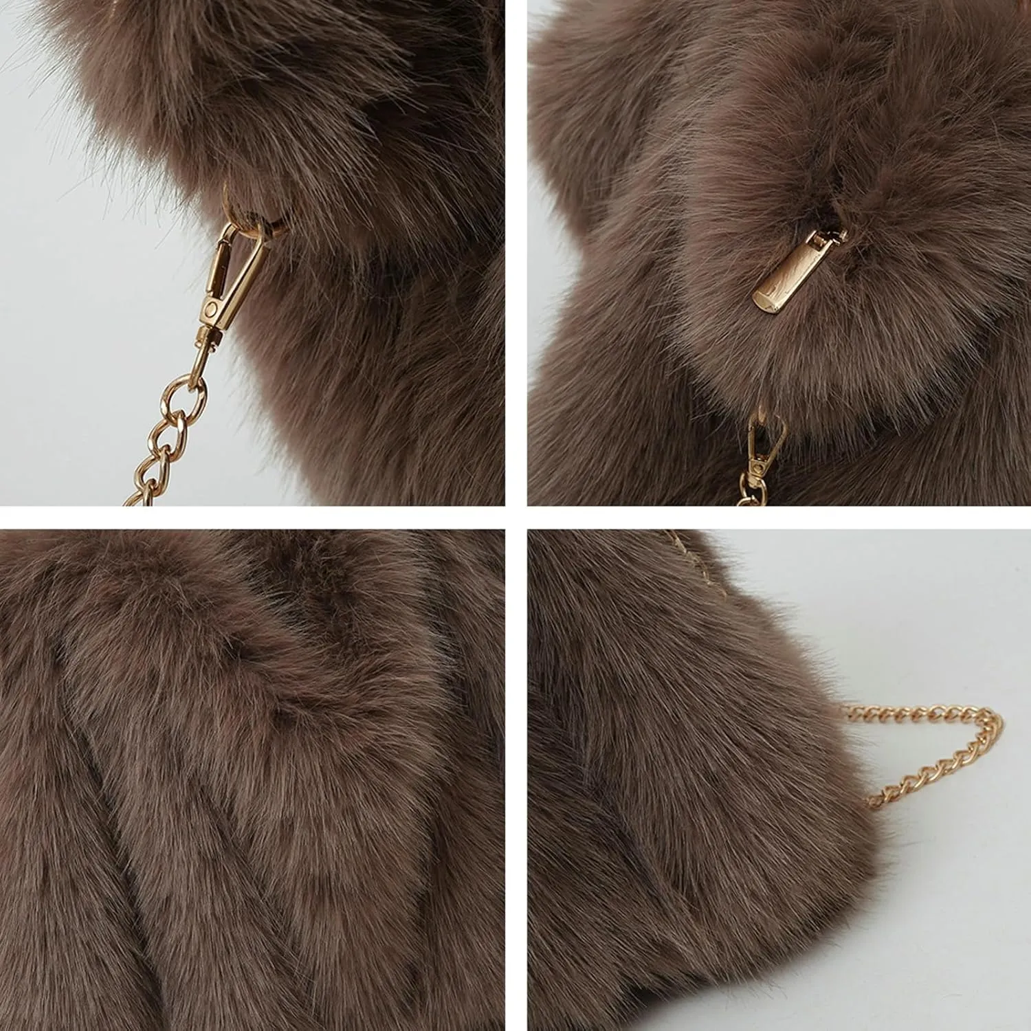 2024 Fall Winter Womens Plush Tote Bag Furry Handbag Wrinkled Shoulder Bag Crossbody Plush Bag