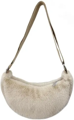 2024 Women's Plush Crossbody Dumpling Bag, Smart Casual Crossbody Shoulder Bag Y2K Purse Women's Crescent Bag