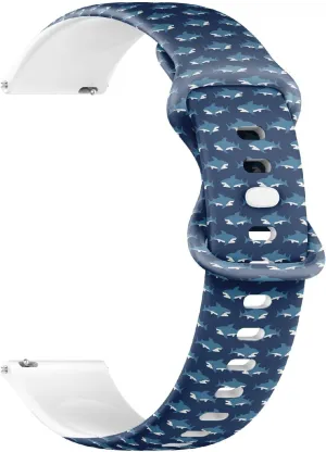 22mm Quick Release Soft Sillicone Sports Watch Band (Shark) Replacement Rubber Strap Bracelet for Women, Men