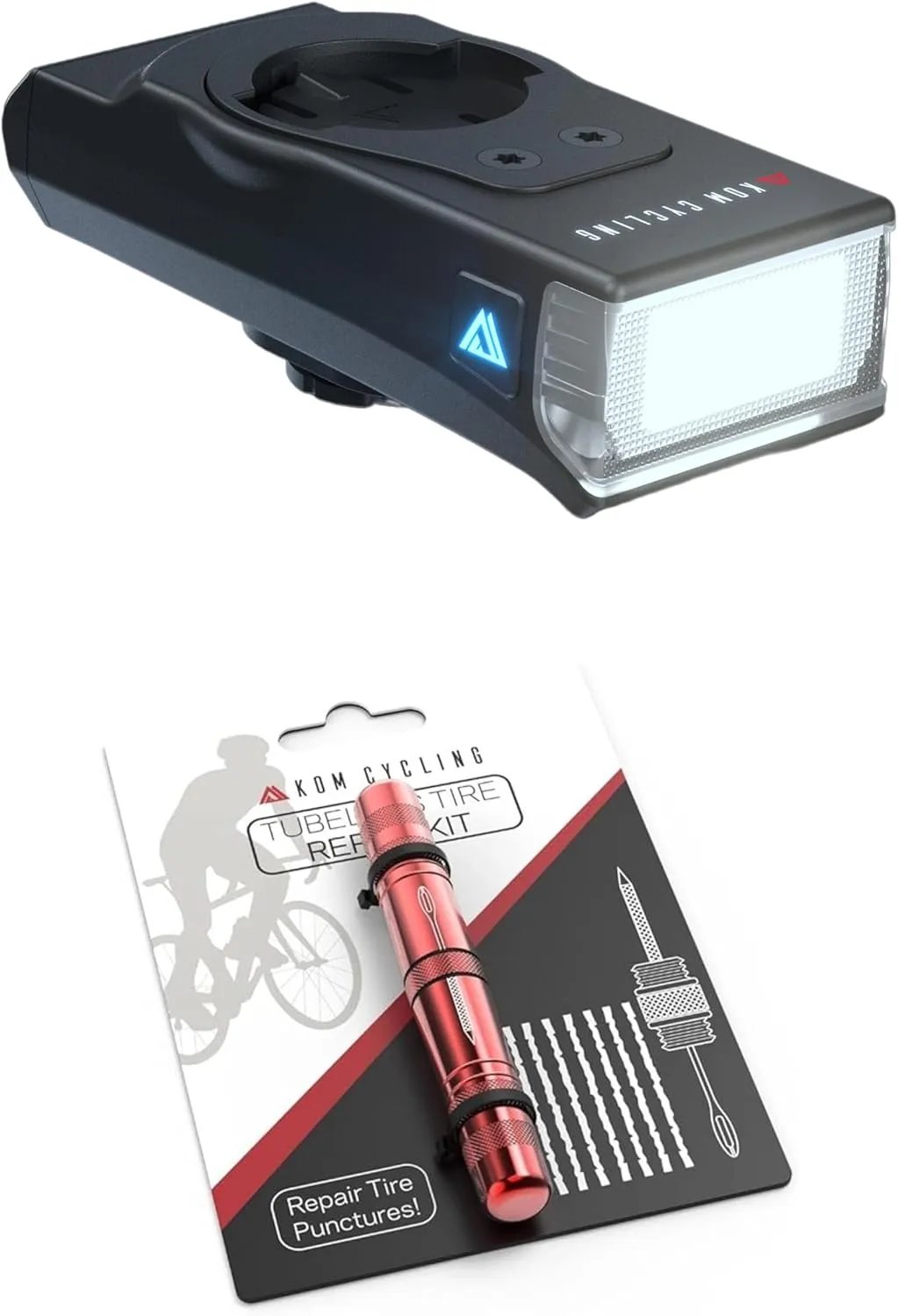 350 Lumens Quick Release Light   Tubeless Tire Repair Tool - Red