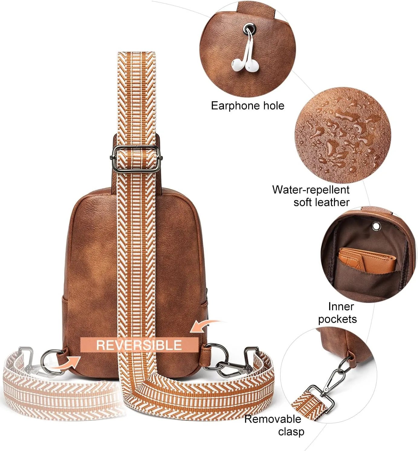 3L SMALL Sling Bag Fanny Packs For Women Men Mini Crossbody Chest Belt Travel Bag Purse Handbag Faux Leather Fashion Cute
