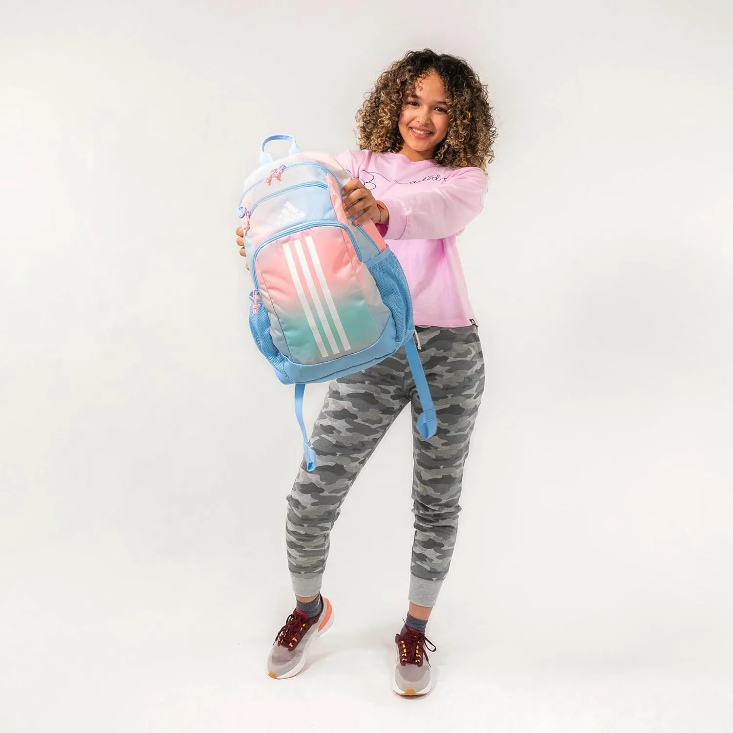 adidas Creator Comfortable and Durable Small Athletic Bag or Laptop Backpack for Women and Men, Adi Comp Silver Violet/Light Purple/Pink Spark, One Size