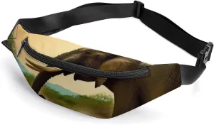 Africa Elephant Belt Bag with Adjustable Strap, Lightweight Travel Crossbody Bags, Hands-Free Mini Fanny Packs in Running Gym