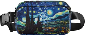 ALAZA Starry Night Mountain Art Waist Packs Spot Belt Bag Crossbody Bag Fanny Pack Pouch for Men Women Hiking Running Cycling Traveling