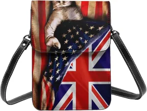 America And Britain British Flag Small Crossbody Bag Is A Shoulder Bag Designed For Women And Girls Cell Phone Crossbody Wallet Purses With Card Slots Adjustable Strap