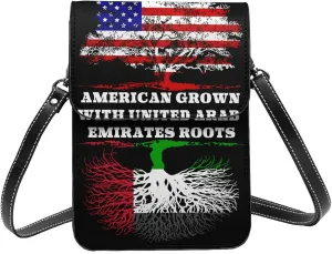 American Grow United Arab Emirates Roots Small Crossbody Bag Is A Shoulder Bag Designed For Women And Girls Cell Phone Crossbody Wallet Purses With Card Slots Adjustable Strap