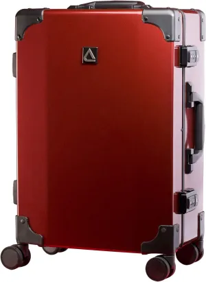 Andiamo Classico Suitcase with Built-in TSA Lock - Zipperless 20 Inch Hardside Carry On Bag- Lightweight (ABS PC) Luggage With 8-Rolling Spinner Wheels (Red Ruby)
