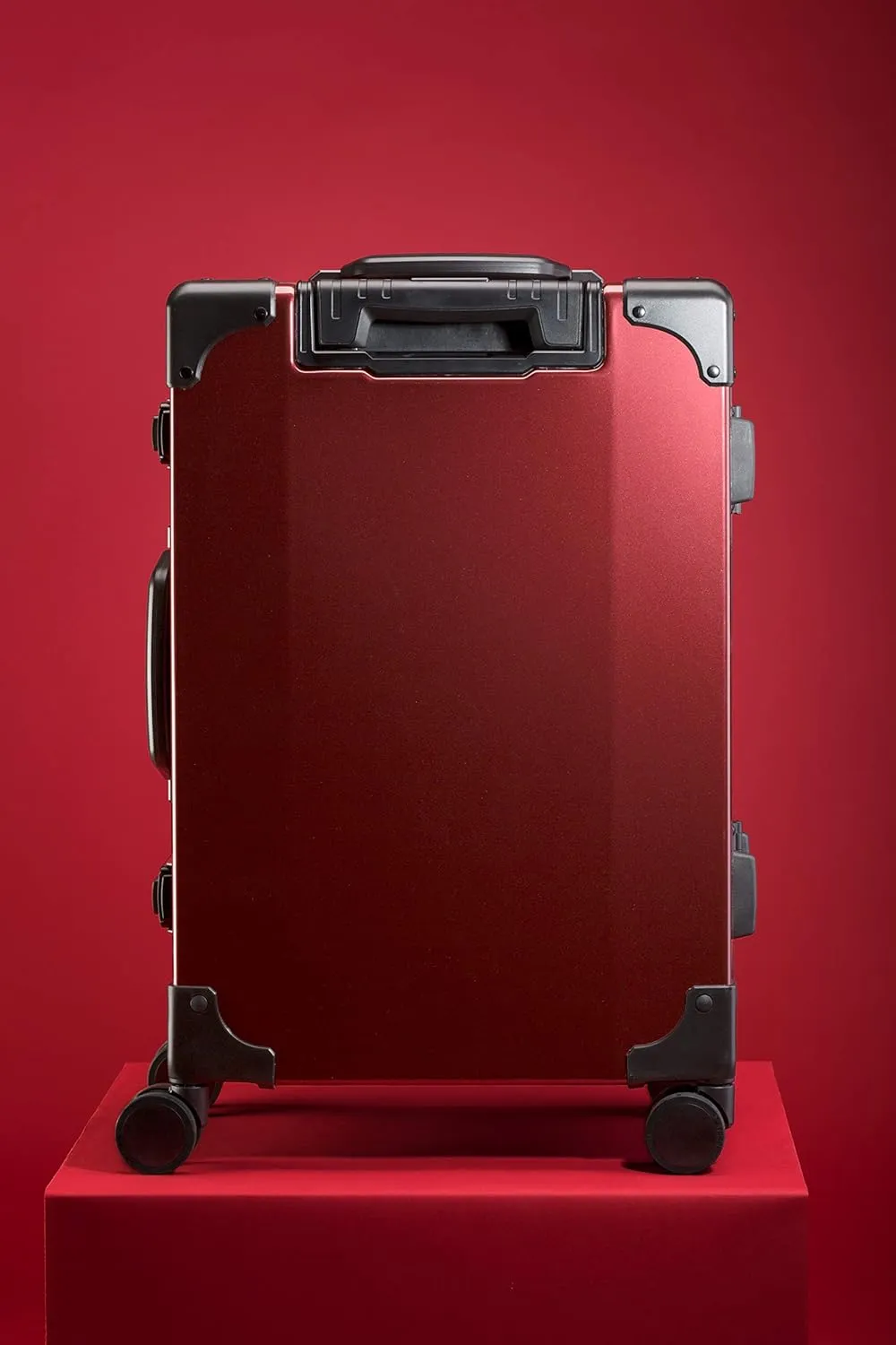 Andiamo Classico Suitcase with Built-in TSA Lock - Zipperless 20 Inch Hardside Carry On Bag- Lightweight (ABS PC) Luggage With 8-Rolling Spinner Wheels (Red Ruby)