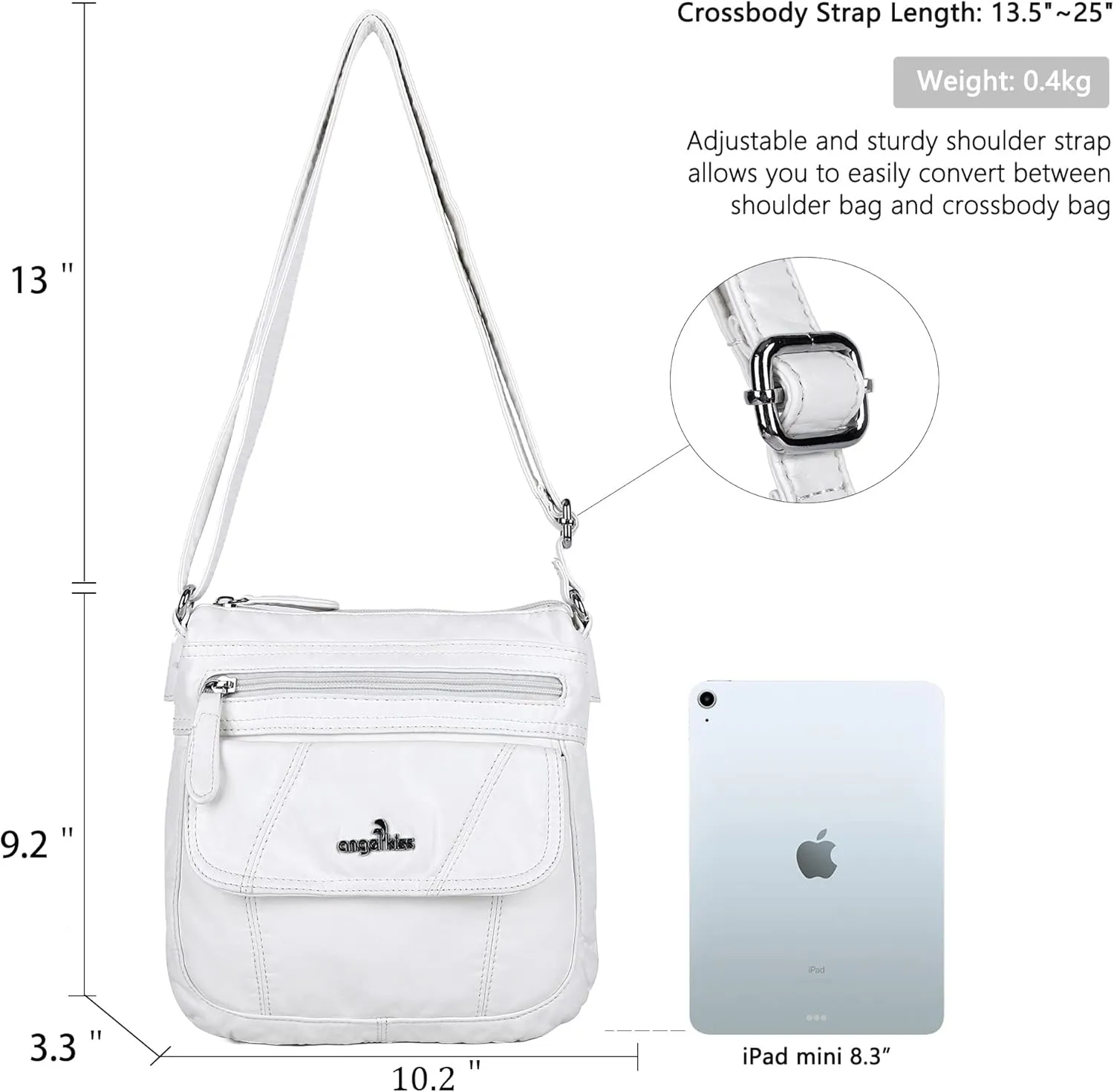 Angelkiss Small Womens Crossbody Bag Leather Shoulder Purse for Women Hobo Bag with Adjustable Shoulder Strap