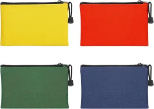 ANPHSIN 7''x4.7'' Canvas Tool Bags Pouches - 4 Pack Heavy Duty Zipper Pouch Set, Multipurpose Small Tools Storage Organizer with Dependable Zipper