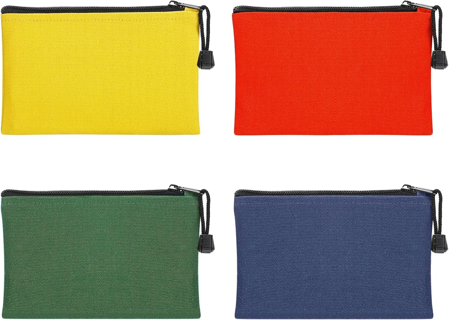 ANPHSIN 7''x4.7'' Canvas Tool Bags Pouches - 4 Pack Heavy Duty Zipper Pouch Set, Multipurpose Small Tools Storage Organizer with Dependable Zipper