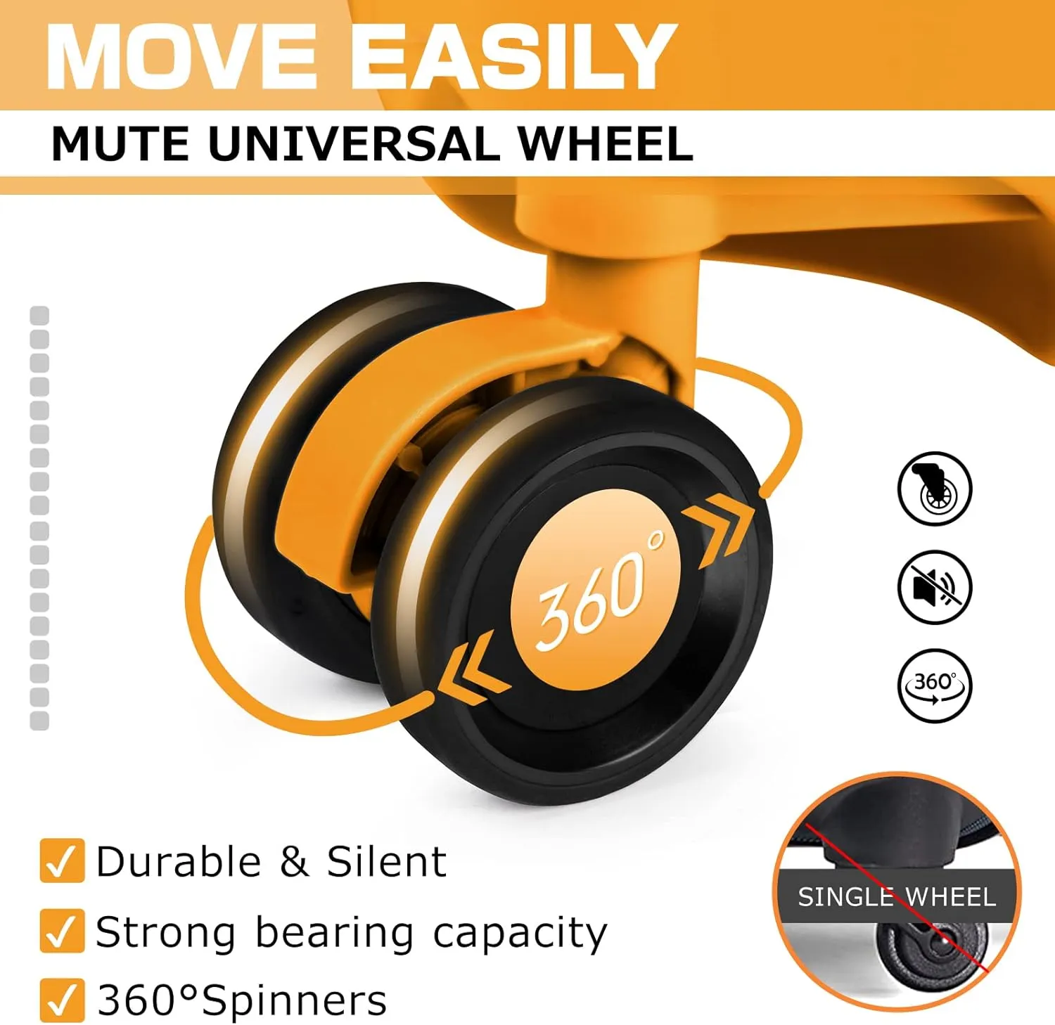 AnyZip Luggage PC ABS Aluminum Frame Zipperless Checked Luggage Hard Shell Suitcase with TSA Lock Double Spinner Wheels 24 Inch Orange