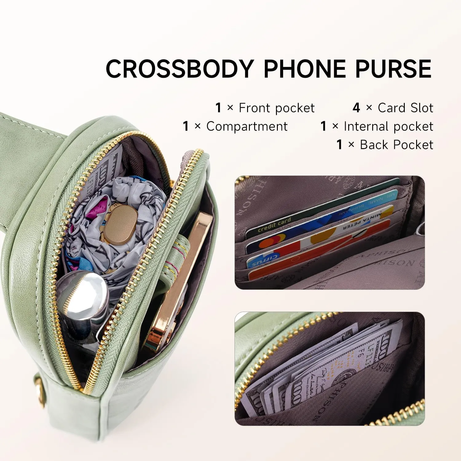 APHISON Small Sling Bag Fanny Packs Phone Purse Crossbody Bags for Women Chest Bag Vegan Leather