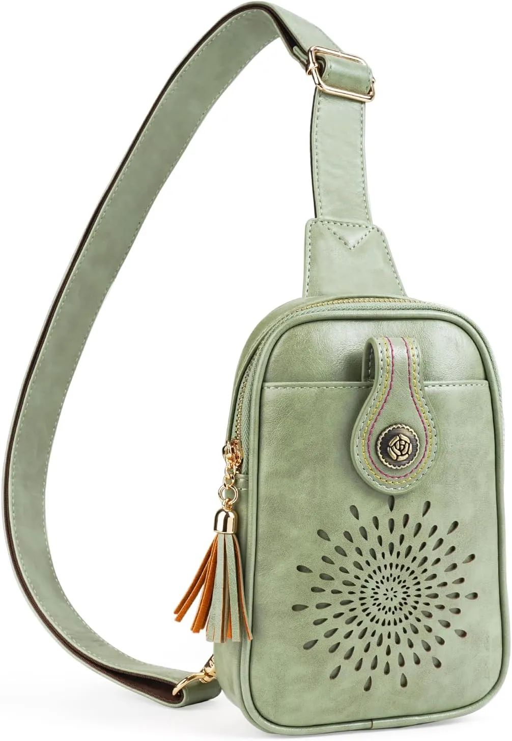 APHISON Small Sling Bag Fanny Packs Phone Purse Crossbody Bags for Women Chest Bag Vegan Leather