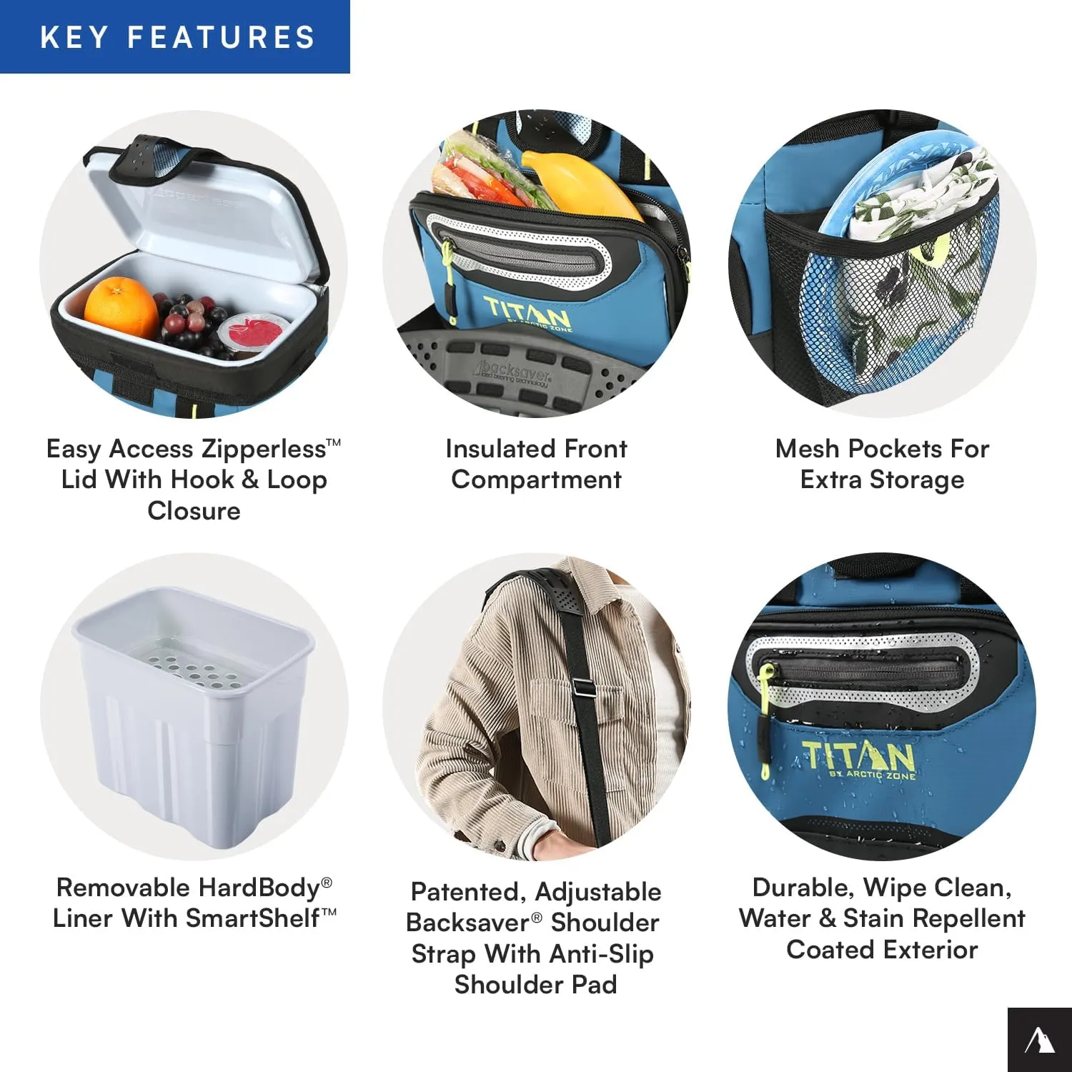 Arctic Zone Titan Deep Freeze Cooler - Zipperless Hardbody Cooler - Small & Large Capacity- Beach & Camping Cooler - Deep Freeze Insulation, HardBody Liner, and SmartShelf