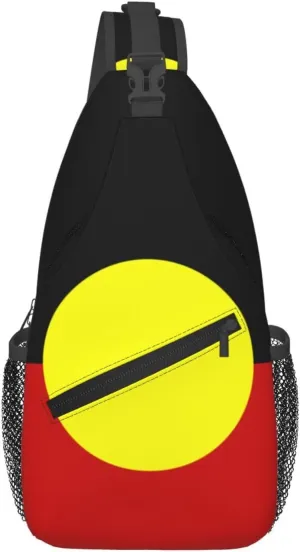 Australian Aboriginal Flag Crossbody Bags For Women Men Chest Backpack Gym Shoulder Bag Travel Outdoor Sports Casual Crossbody Bags
