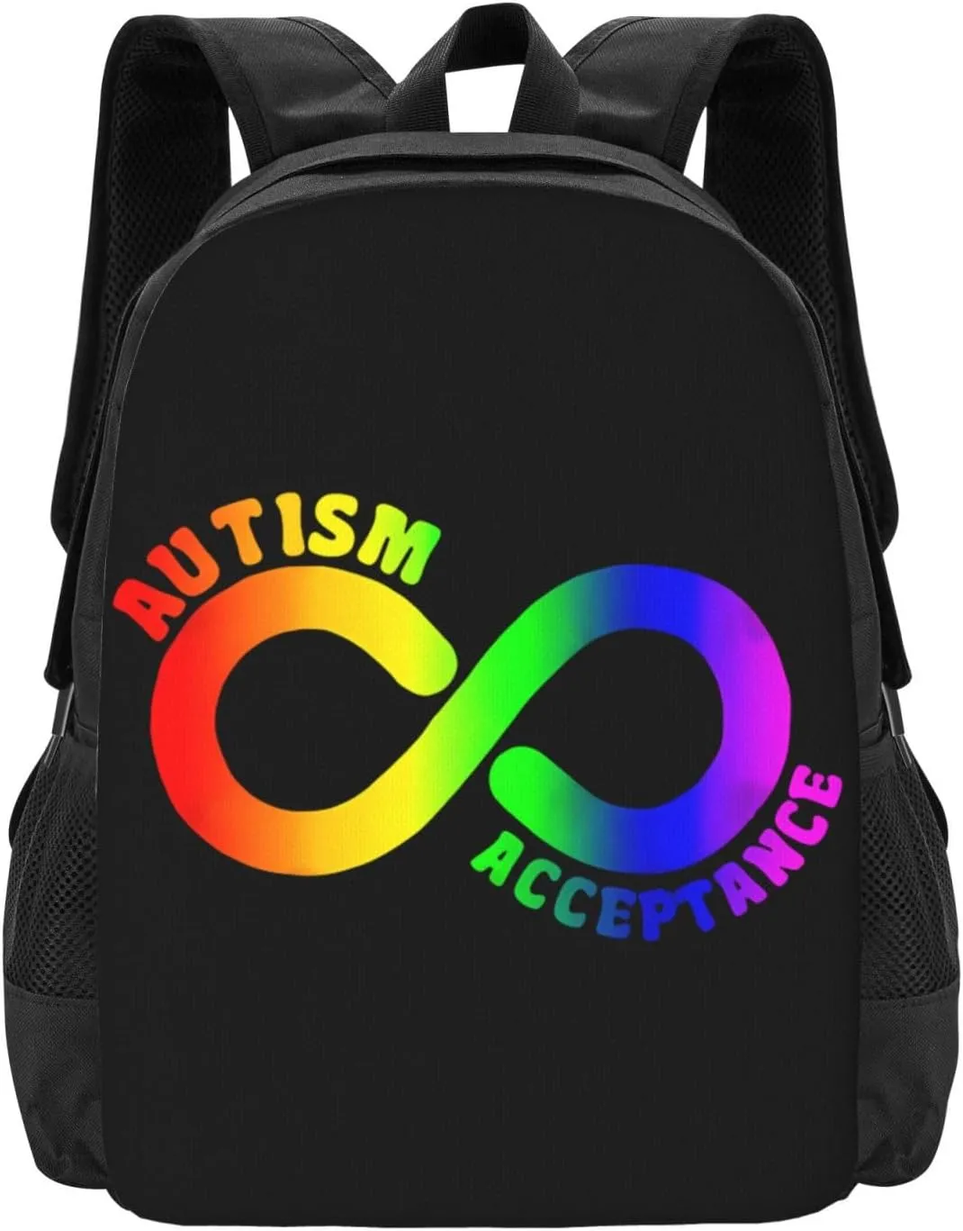 Autism Pro Acceptance Infinity Symbol for Neurodiversity Backpack Lightweight Large Capacity Laptop Backpack Travel Backpacks for Unisex