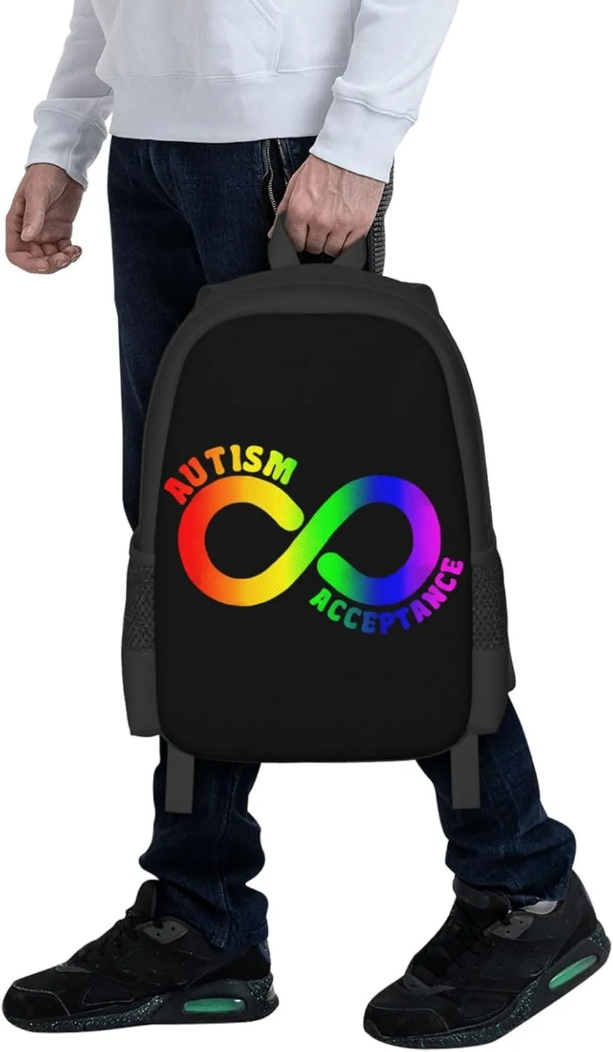 Autism Pro Acceptance Infinity Symbol for Neurodiversity Backpack Lightweight Large Capacity Laptop Backpack Travel Backpacks for Unisex