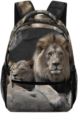 Backpacks Male And Female Lions Travel Bag Laptop Backpack Casual Daypack for Weekender Business Hiking