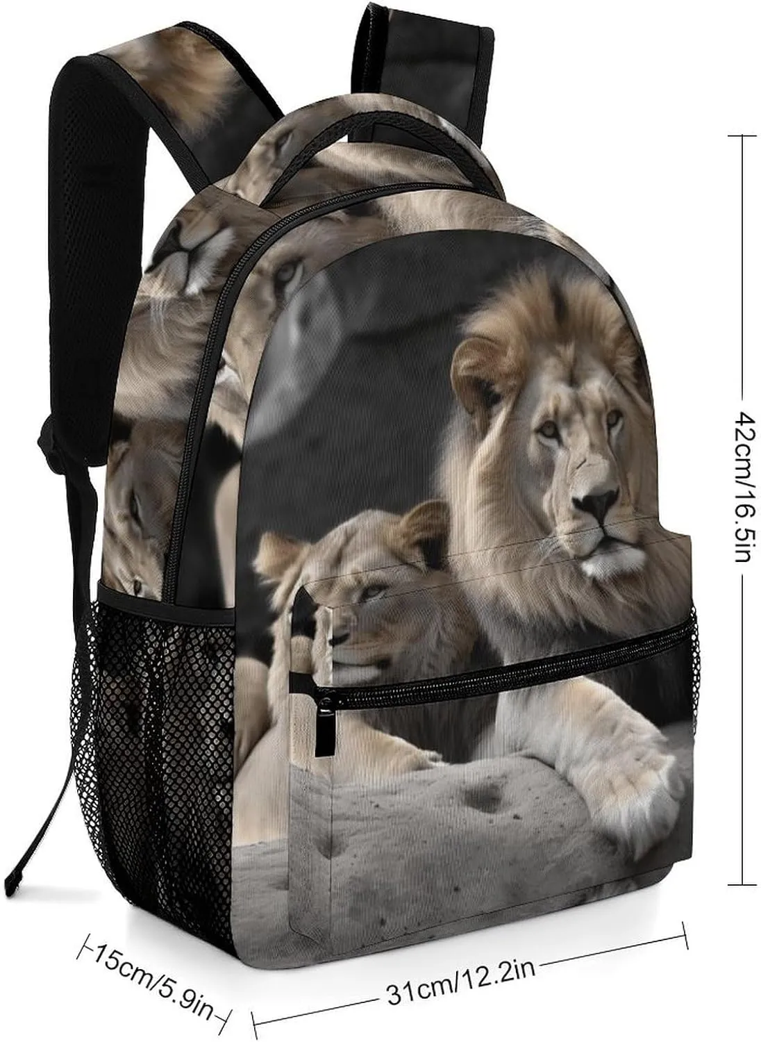 Backpacks Male And Female Lions Travel Bag Laptop Backpack Casual Daypack for Weekender Business Hiking