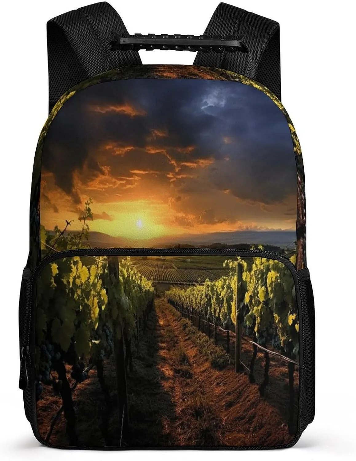 Backpacks Sunset Over The Vineyards Travel Bag Business Work Laptop Backpack