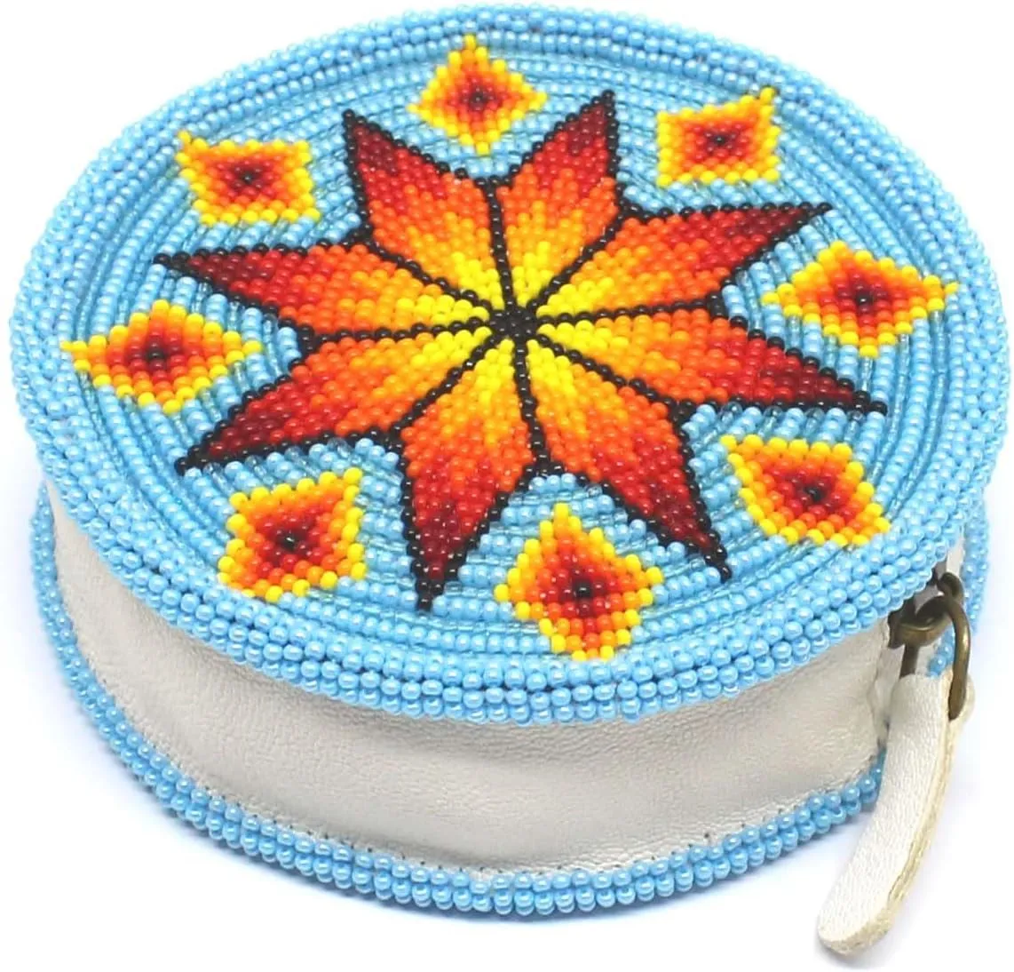 Beaded Coin Pouch, Small Wallets, Colorful and Intricate Beaded Coin Purse for Storing Your Must-Have Essentials, Birthday Graduatiaon Gifts (Turquoise Blue Star)