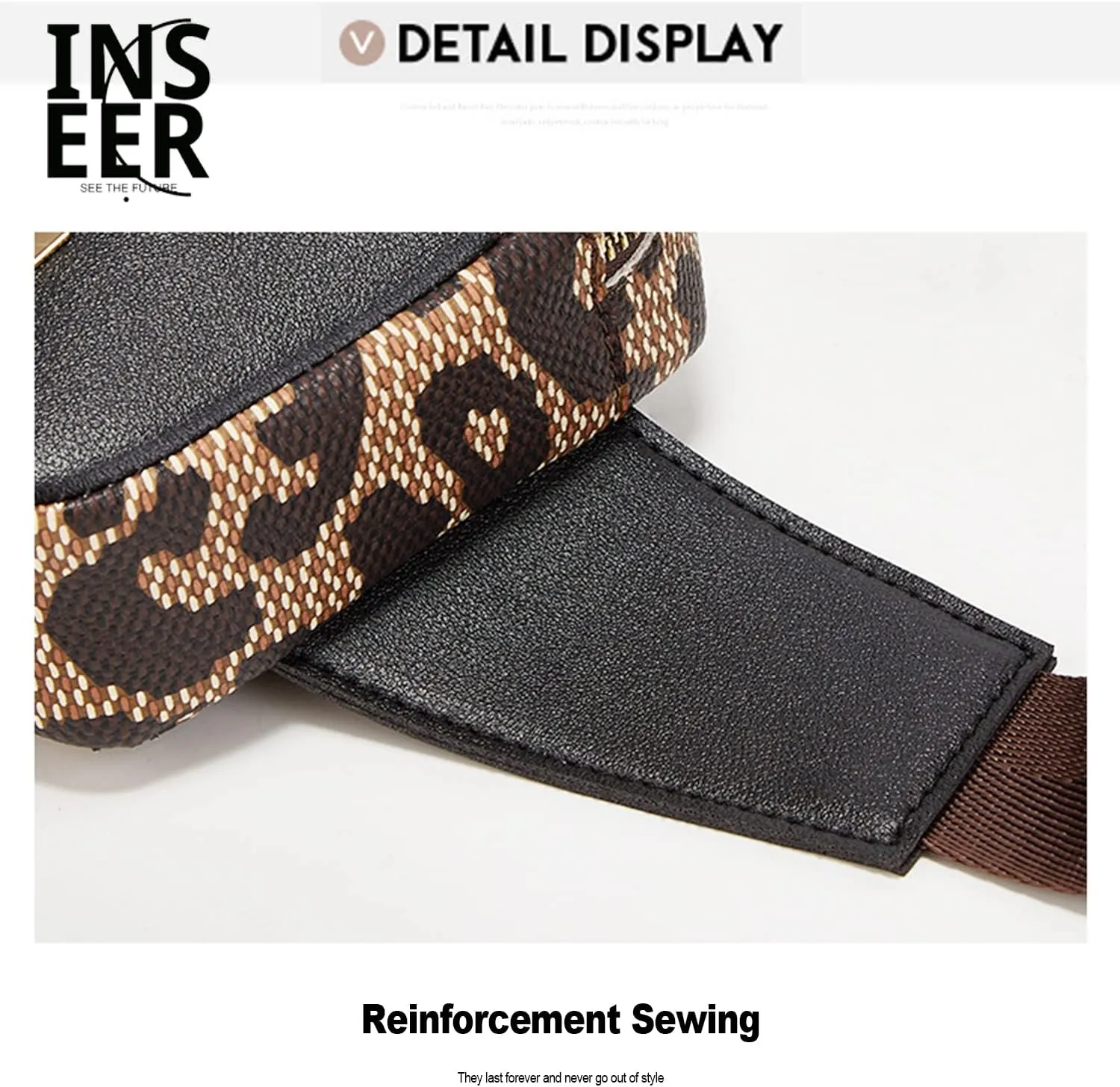 Belt Bag Crossbody Fanny Pack for Women Men - PU Leather Fashionable Waist Pouch for Travel Bum Purse with Extender Strap Medium Plus Size Trendy Waterproof | Workout/Traveling/Running (Leopard Brown)