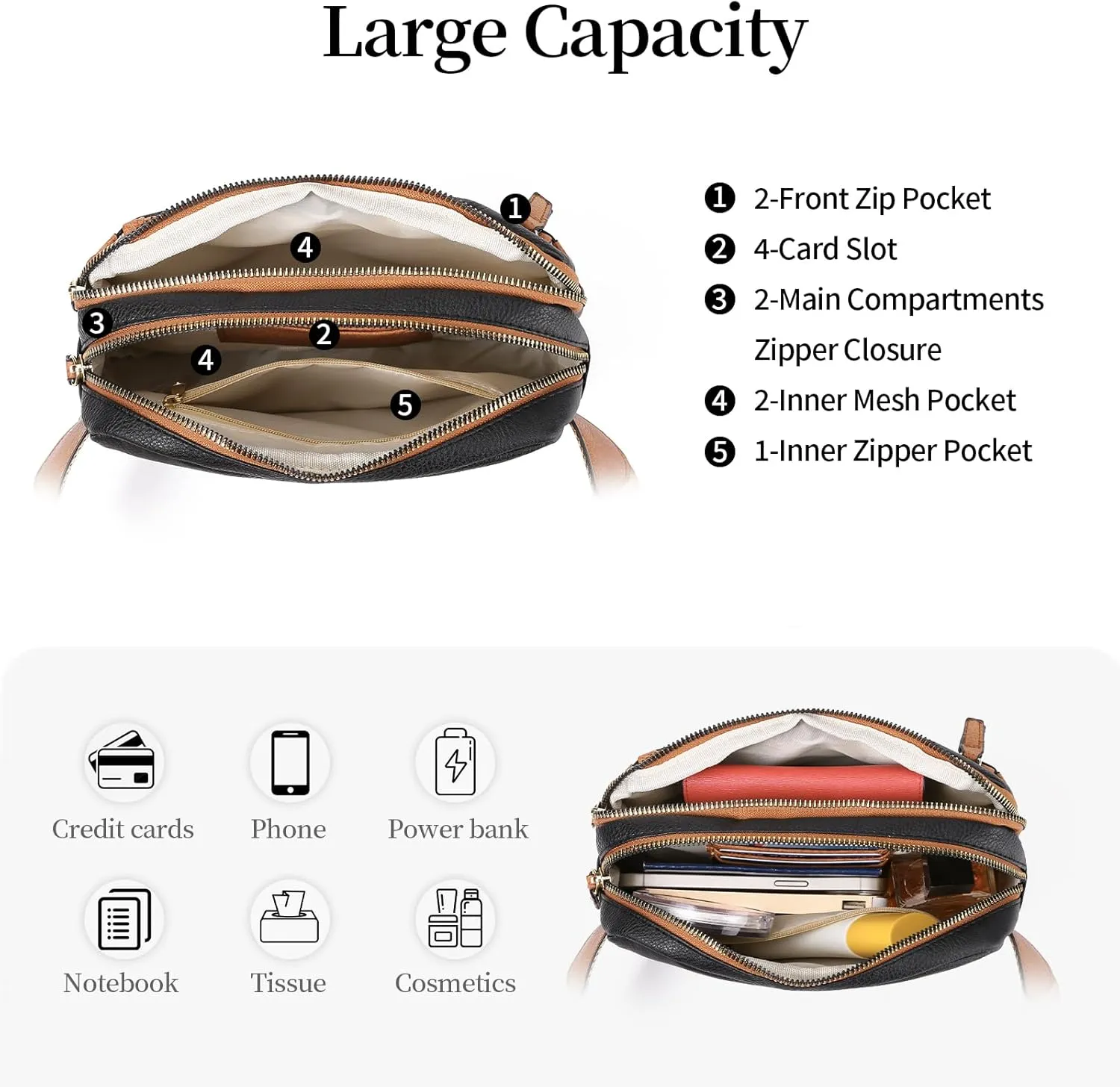 Belt Bag for Women Fanny Pack Crossbody with Adjustable Strap Fashion Leather Waist Packs