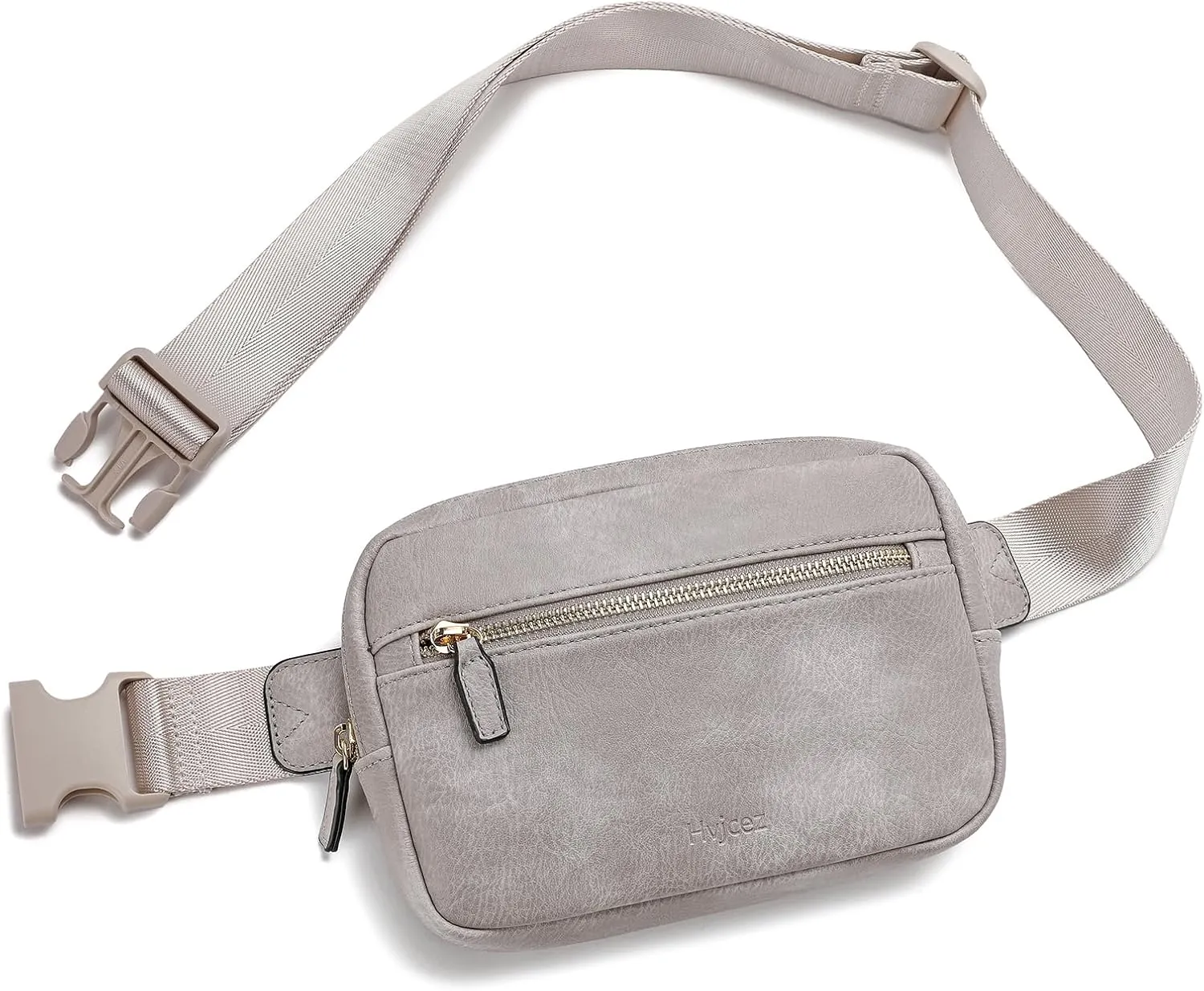 Belt Bag for Women, Mini Fashionable Crossbody Fanny Packs Waterproof Vegan Leather Waist Pack Purses with Adjustable Strap Grey