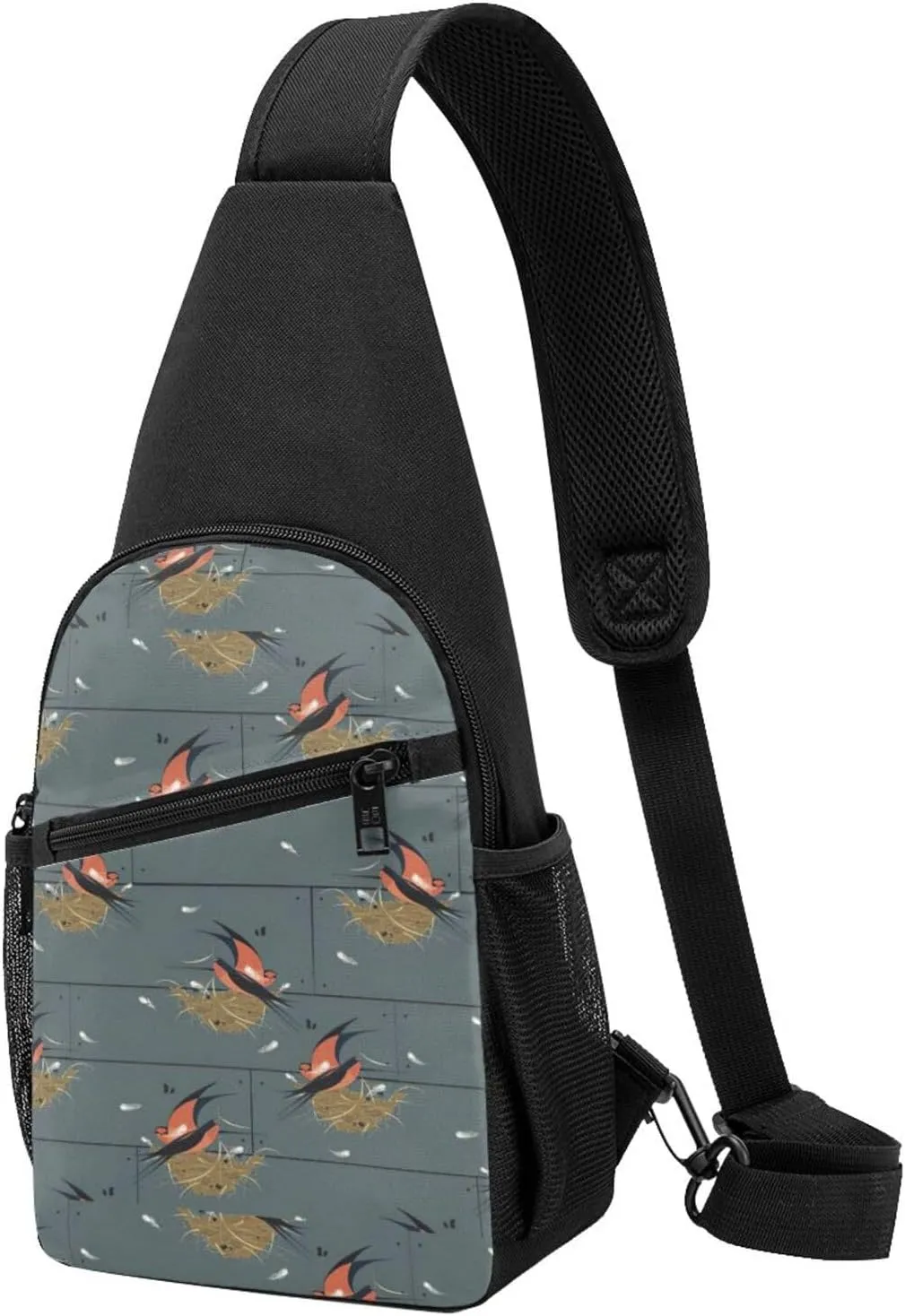 Black Brick Wall Crossbody Chest Bag, Casual Backpack, Small Satchel, Multi-Functional Travel Hiking Backpacks