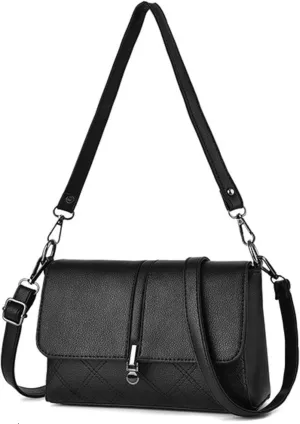 Black Crossbody Bags for Women, Cross Body Purses Bag for Ladies, Small Shoulder Handbags Multi Pocket with Adjustable Strap Casual Bag for Travel Outdoor, Lightweight Trendy