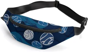 Blue Volleyball Fanny Pack Fanny Packs for Women Men Waist Bag Mens Fanny Pack Womens Fanny Pack Fanny Pack Men Running Fanny Pack Small Fanny Packs for Women