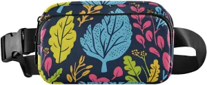 Bolaz Fanny Packs,Fashion Waist Pack Belt Bags for Women Men with Multi-Pockets Adjustable Belts, Colorful Leaves Pattern Pattern