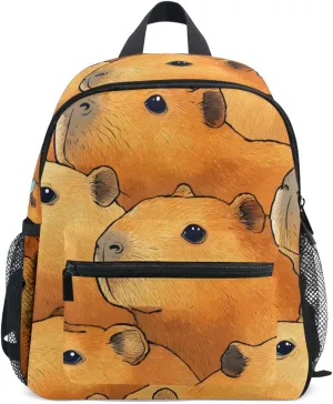 Bolaz Upgraded Backpack for School Teenagers Girls Boys-Capybara Head Pattern,Travel Bag with Chest Buckle and Whistle