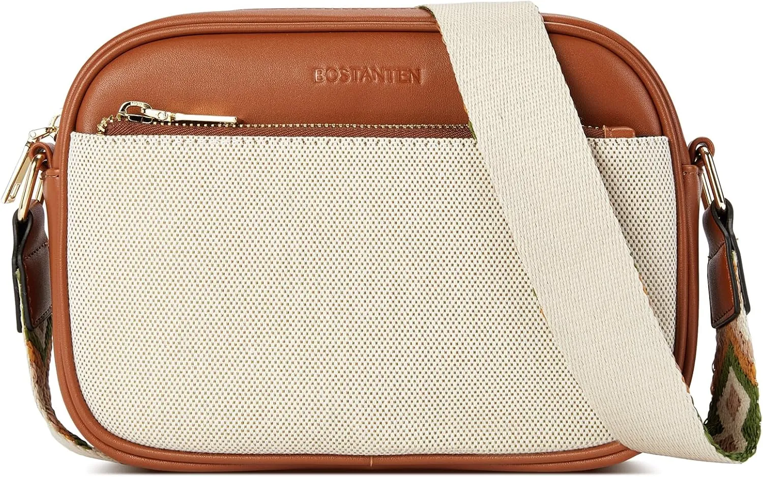 BOSTANTEN Quilted Crossbody Bags for Women Vegan Leather Purses Small Shoulder Handbags with Wide Strap