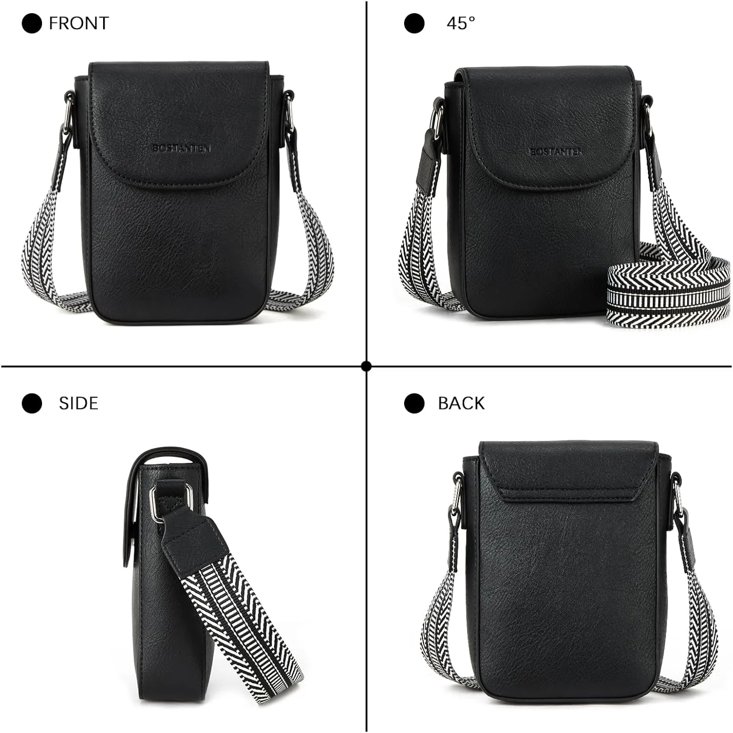 BOSTANTEN Small Crossbody Bags for Women Cell Phone Purse Leather Wallet Handbags with Card Slots