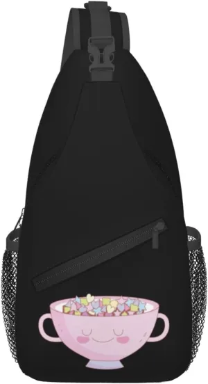 Bowl And Oatmeal Crossbody Bags For Women Men Chest Backpack Gym Shoulder Bag Travel Outdoor Sports Casual Crossbody Bags