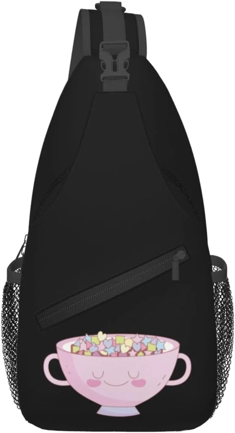 Bowl And Oatmeal Crossbody Bags For Women Men Chest Backpack Gym Shoulder Bag Travel Outdoor Sports Casual Crossbody Bags