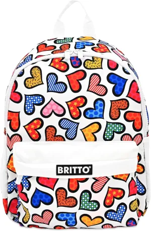 BRITTO Romero 15" Polyester Twill Backpack, Hearts