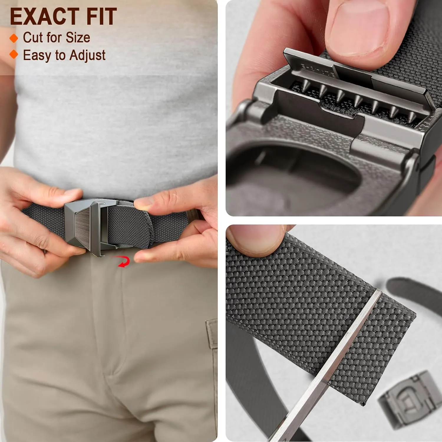 BULLIANT Tactical Belt for Men, Men Stretch Nylon Web Gift Belt 1.5"-Hiking Rigger Military Work-Quick Release