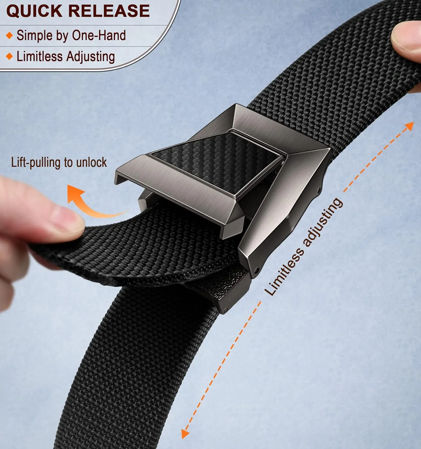BULLIANT Tactical Belt for Men, Men Stretch Nylon Web Gift Belt 1.5"-Hiking Rigger Military Work-Quick Release