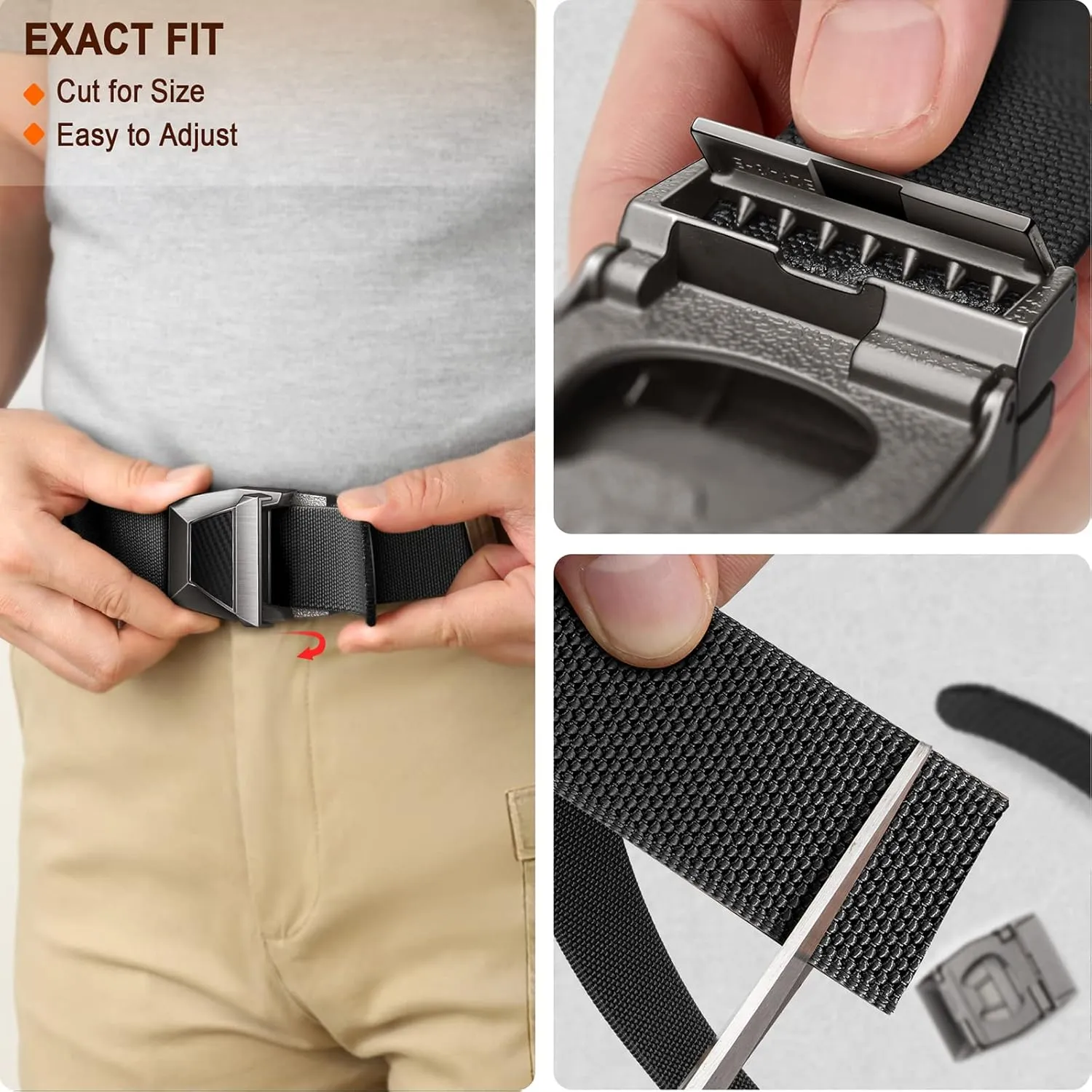 BULLIANT Tactical Belt for Men, Men Stretch Nylon Web Gift Belt 1.5"-Hiking Rigger Military Work-Quick Release