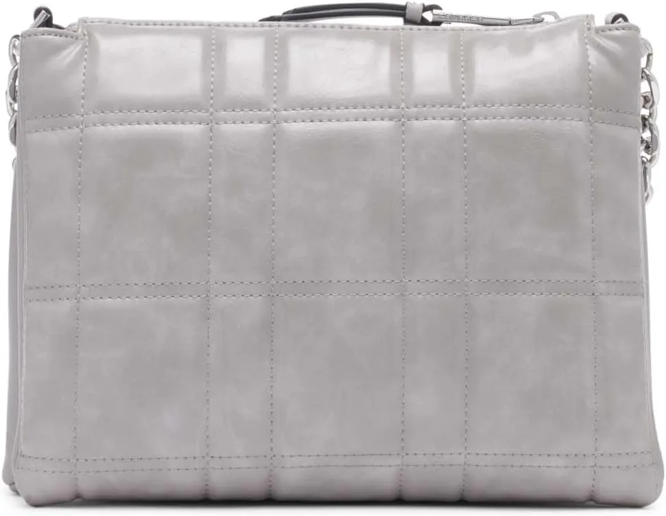 Calvin Klein Women's Rain Crossbody Bag – Vegan Leather with Chain Purse Strap, 3 Pockets