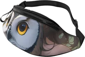 Casual Anime Owl Printed Fanny Pack,Crossbody Fanny packs for women Men Waist Bag for Running Travel