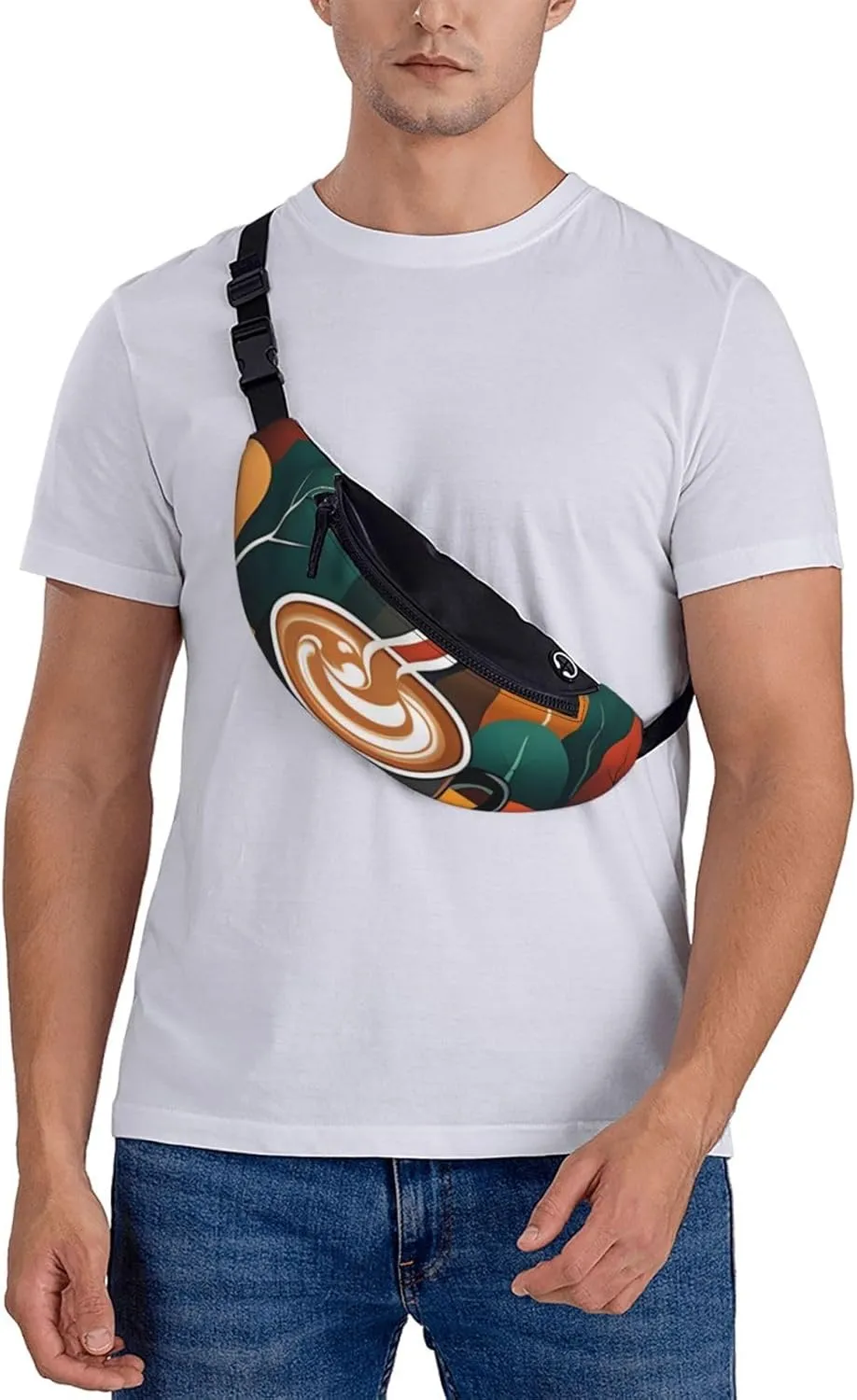Casual Delicious Coffee Printed Fanny Pack,Crossbody Fanny packs for women Men Waist Bag for Running Travel