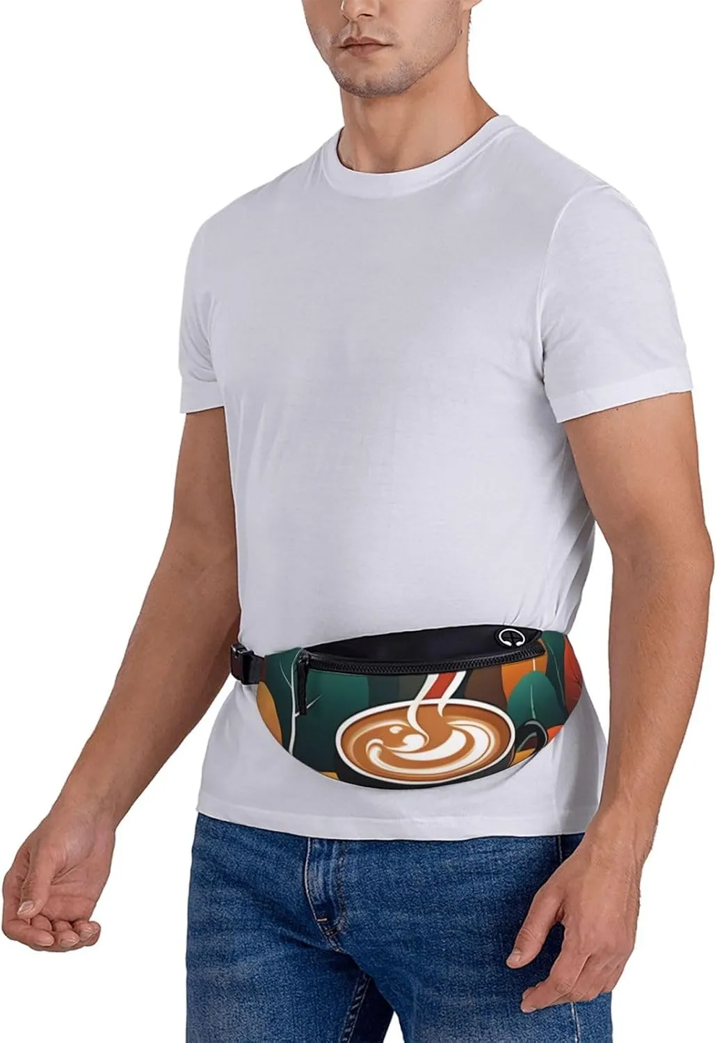 Casual Delicious Coffee Printed Fanny Pack,Crossbody Fanny packs for women Men Waist Bag for Running Travel
