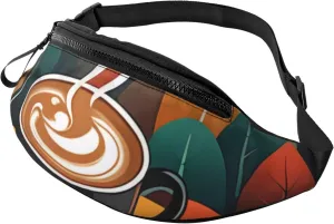 Casual Delicious Coffee Printed Fanny Pack,Crossbody Fanny packs for women Men Waist Bag for Running Travel