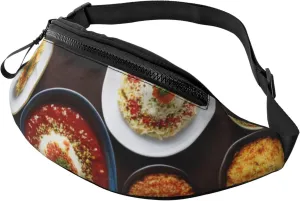 Casual Different food Printed Fanny Pack,Crossbody Fanny packs for women Men Waist Bag for Running Travel
